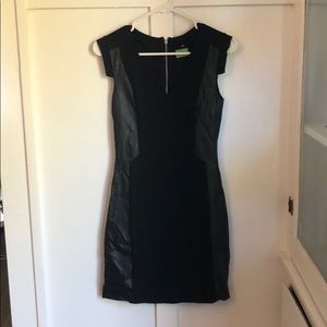 H&M cocktail dress with faux leather accents